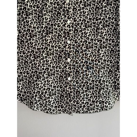 Talbots Blouse 12P Animal Print Leopard Preppy Career Shirt Office Wear No Iron - Picture 5 of 14